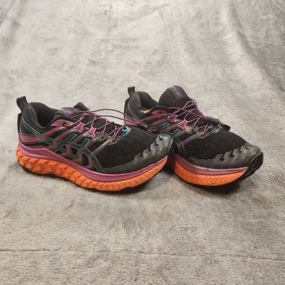 Asics Shoes Womens 8 Black Trabuco Max Sneakers Trail Running Gorpcore 1012A901 - Picture 3 of 13